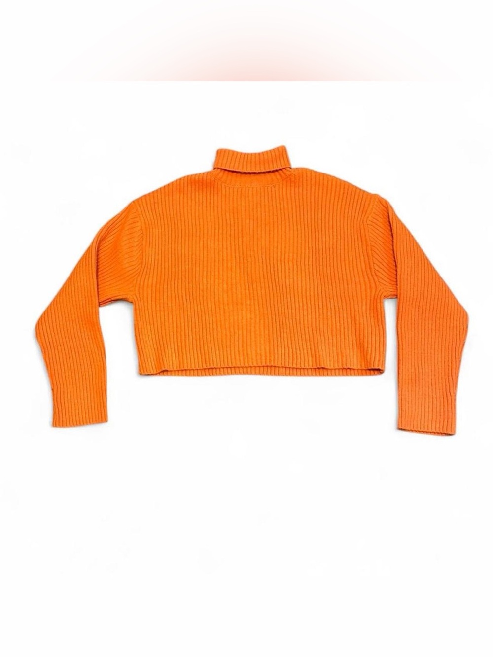 H&M Orange Ribbed Cropped Sweater – Size M (NWT) - Picture 3 of 5